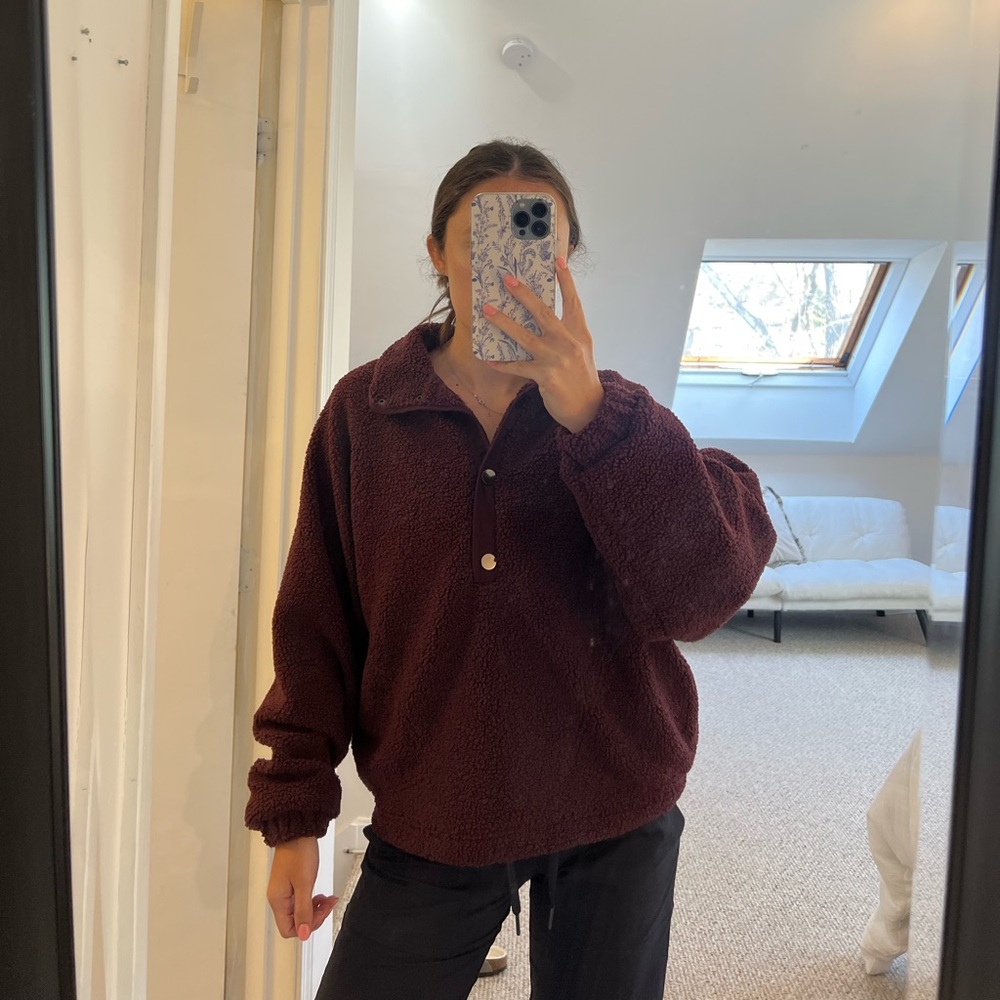 CABLE & GAUGE oversized sherpa pullover